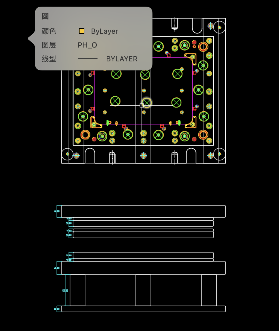 显示器屏幕外壳下料模具图